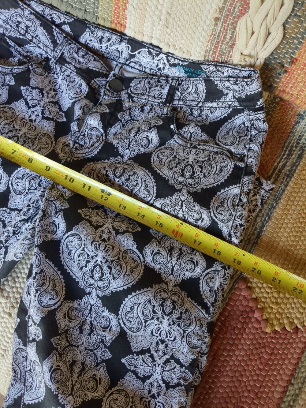 Black and White Cotton Blend Pants - Picture 8 of 14